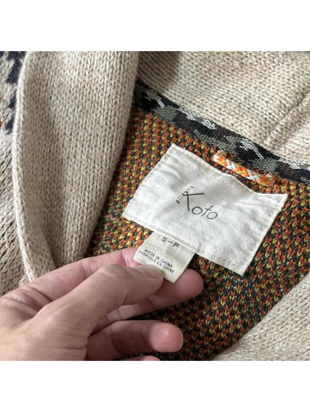 🧶 Urban Outfitters Southwestern Shawl Cardigan — Cream Multi — Men’s S/M - Picture 4 of 6